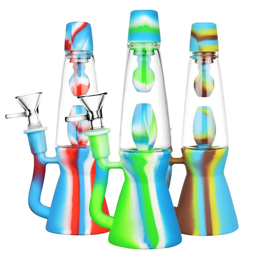Lava Lamp Silicone & Glass Water Pipe