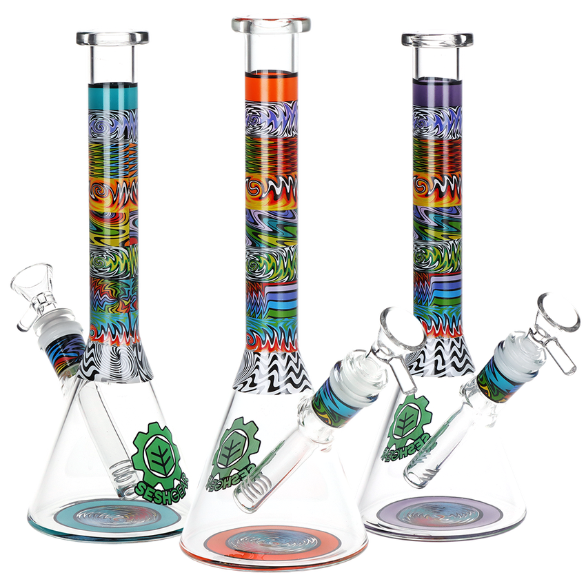 Technicolor Zig Wag Beaker Water Pipe