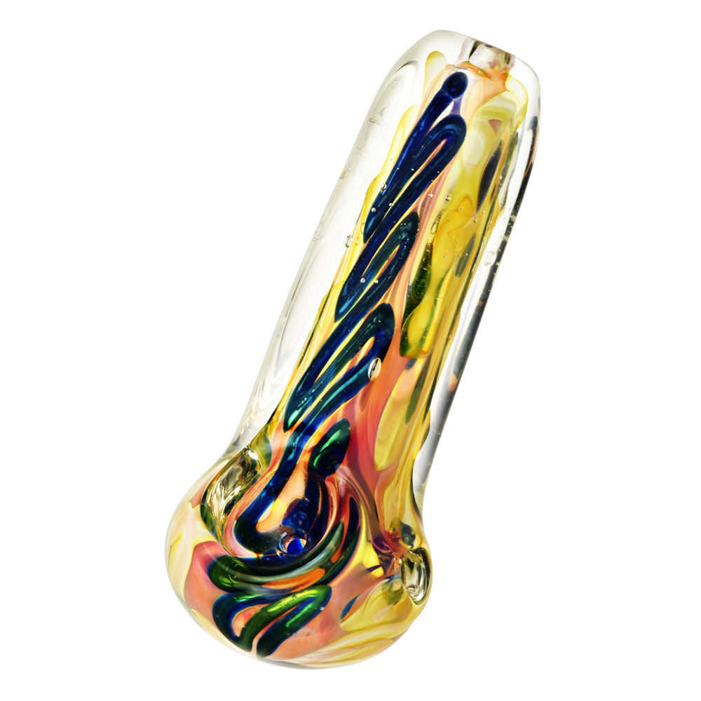 Metallic Fumed Glass Spoon Pipe 3.75"