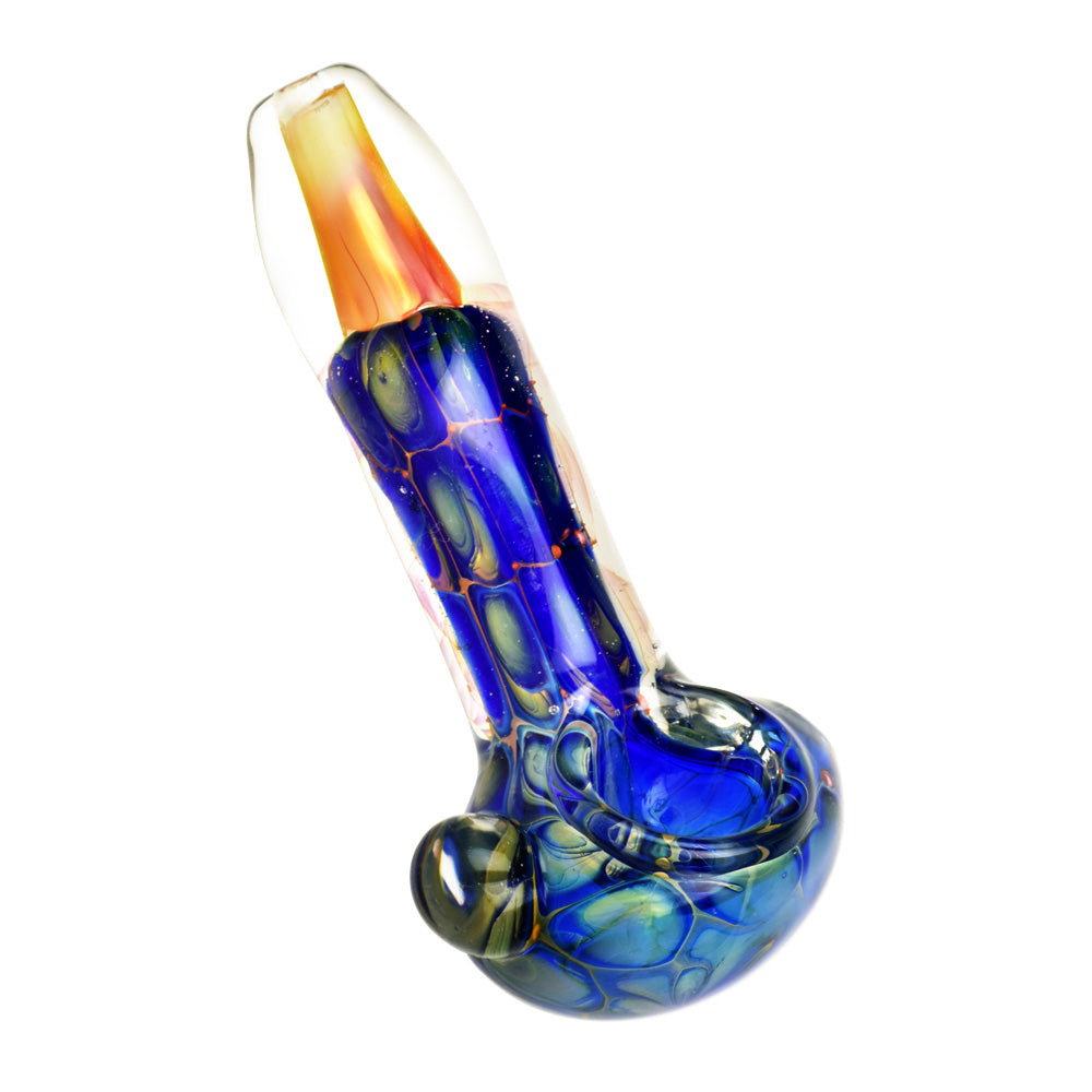 Metallic Fumed Glass Spoon Pipe 3.75"