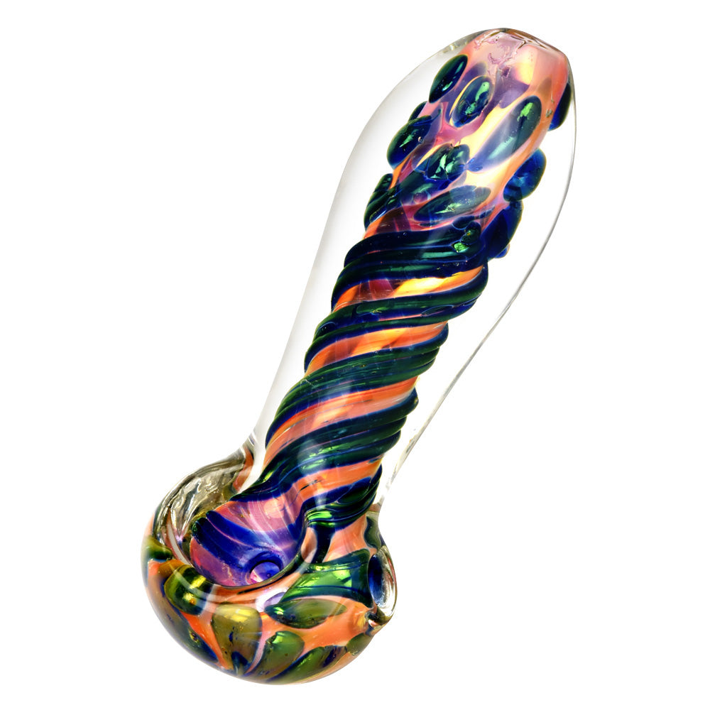 Metallic Fumed Glass Spoon Pipe 3.75"