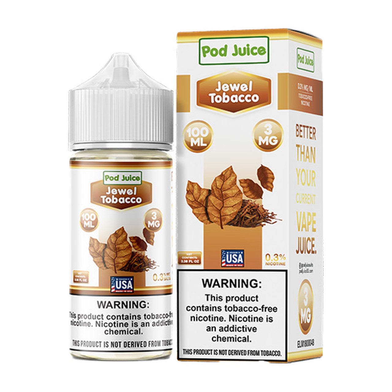 Zero Nicotine - Jewel Tobacco 100ml 00mg