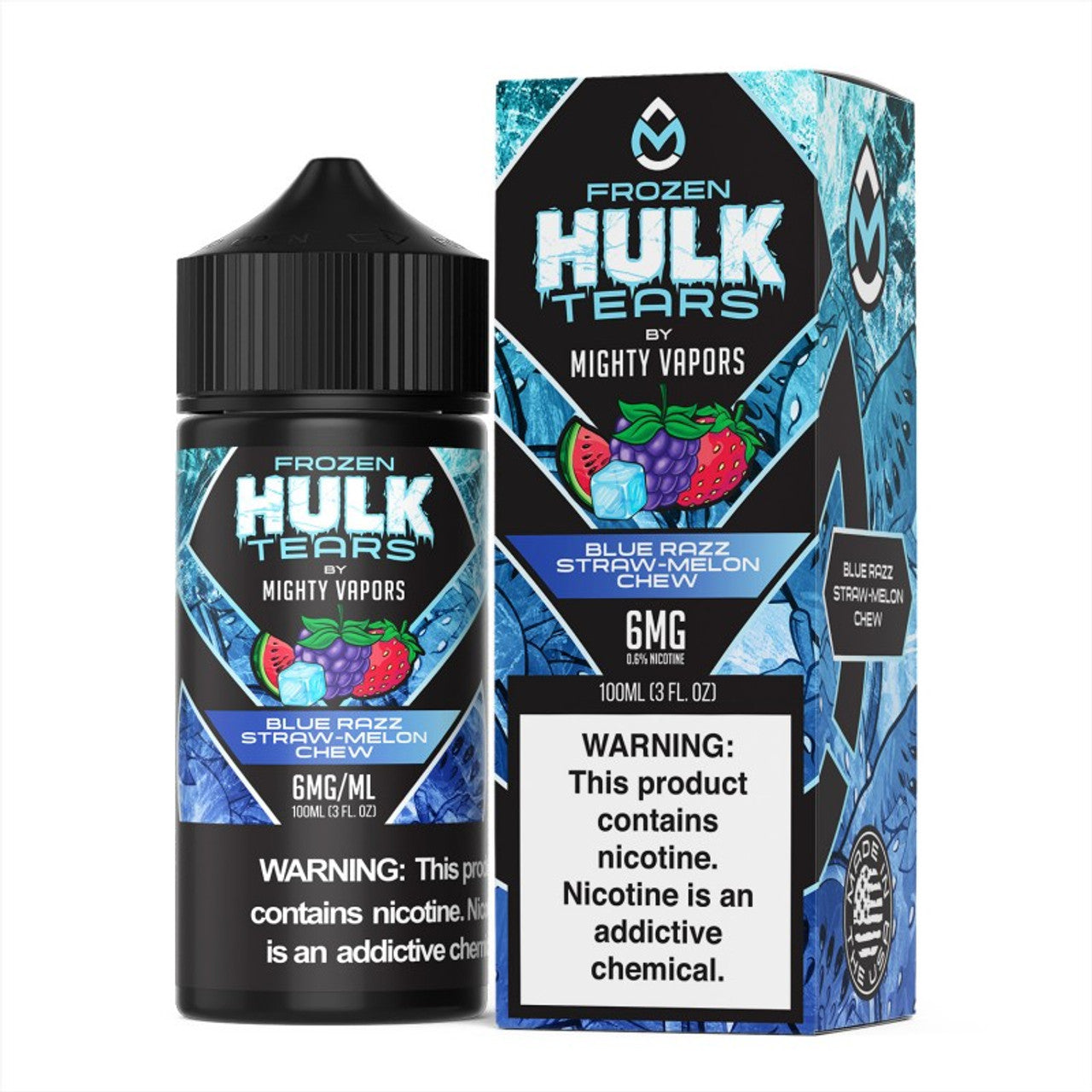 Frozen Hulk Tears Blue Razz Straw Melon Chew 100ml