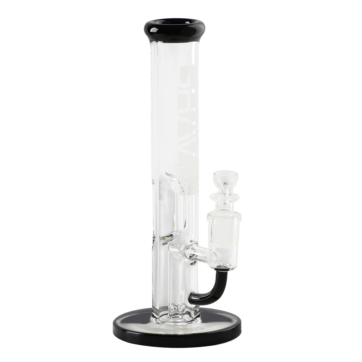 GRAV 8'' Black Straight Water Pipe With Fixed Downstem