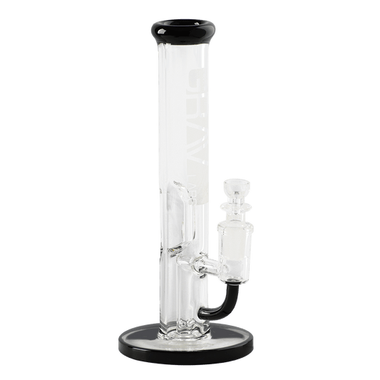 GRAV 8'' Black Straight Water Pipe With Fixed Downstem