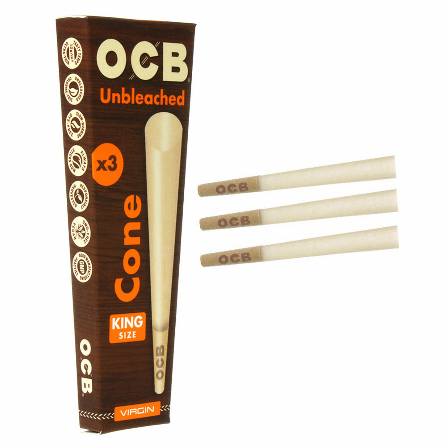 OCB Unbleached Cones (3-Pack)